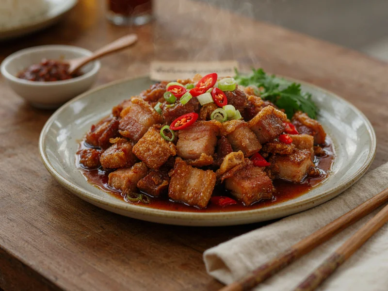 ผัดพริกแกงหมูกรอบ